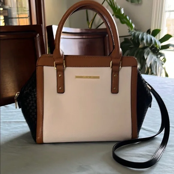 Anne Klein Black and White Satchel with Elegant Design - Picture 6 of 15